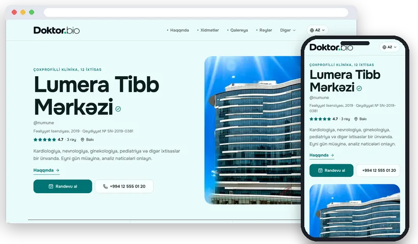 Klinika: Çoxprofilli klinika, 12 ixtisas